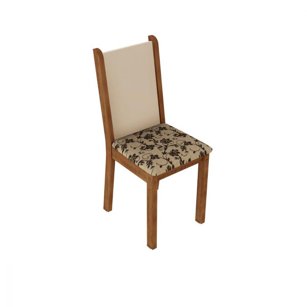 Kit 4 Cadeiras Rustic Floral Bege Madesa 4291 - 2