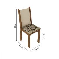 Kit 4 Cadeiras Rustic Floral Bege Madesa 4291 - 3
