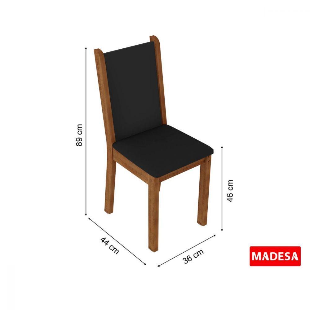 Kit 6 Cadeiras Rustic/Preto Madesa 4291 - 6