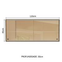 Armário Aéreo Glamy 2 Portas Vidro Reflecta Rustic Madesa - 6