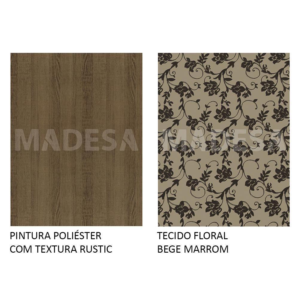 Sala Jantar Rosie Rustic/Floral Bege Mesa 4 Cadeiras Madesa - 3