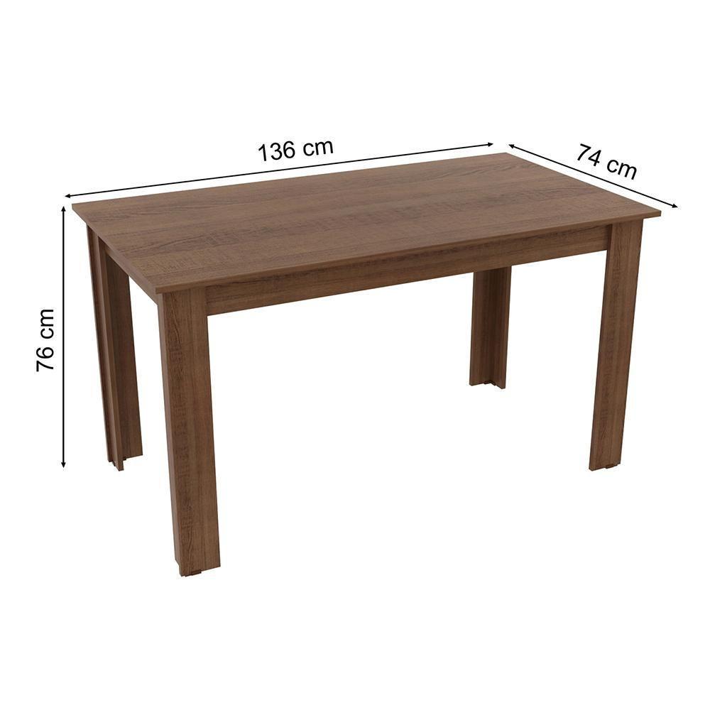 Sala Jantar Rosie Rustic/Floral Bege Mesa 4 Cadeiras Madesa - 4