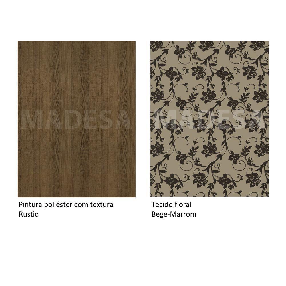 Sala Jantar Rosie Rustic/Floral Bege Mesa 4 Cadeiras Madesa - 8