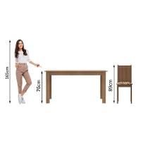 Sala Jantar Rosie Rustic/Floral Bege Mesa 4 Cadeiras Madesa - 5