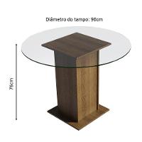 Conj. Mesa Tampo De Vidro 4 Cadeiras Rustic/bege Marrom - 9
