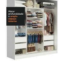 Guarda-roupa Casal Madesa Reno 3 Portas De Correr Com Espelho Branco