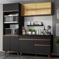 Cozinha Completa Reims com Armário e Balcão Preto Madesa - 1