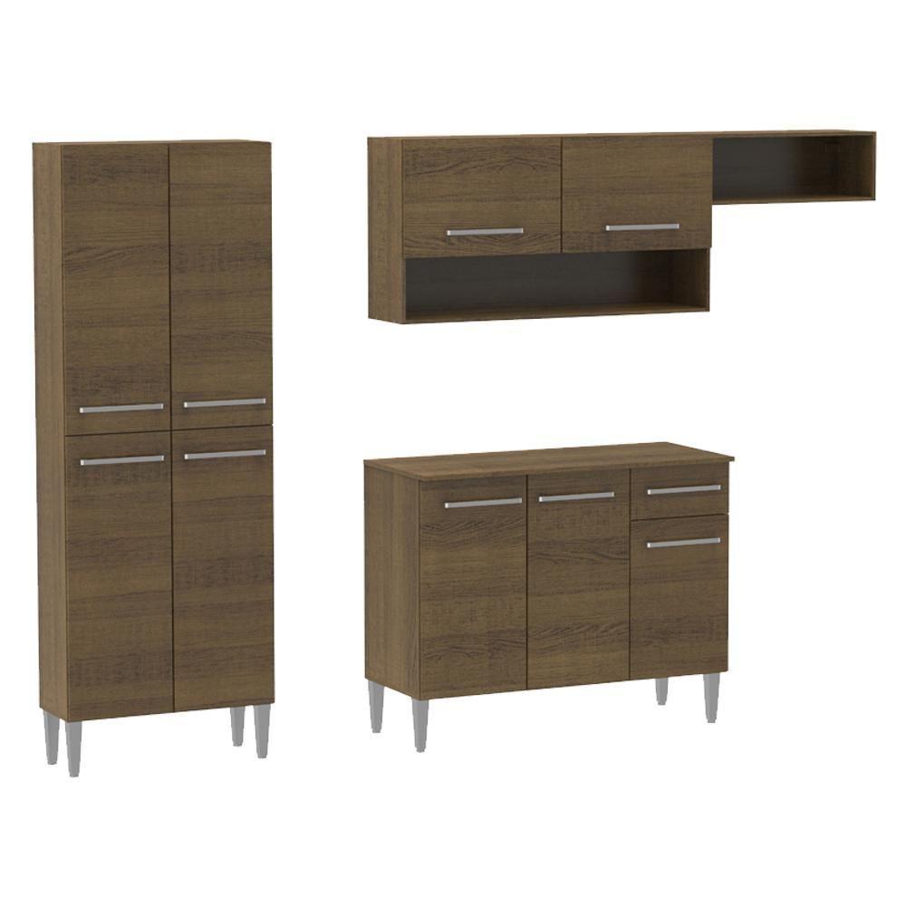 Cozinha Completa Emilly Rustic com Armário e Balcão Madesa - 6