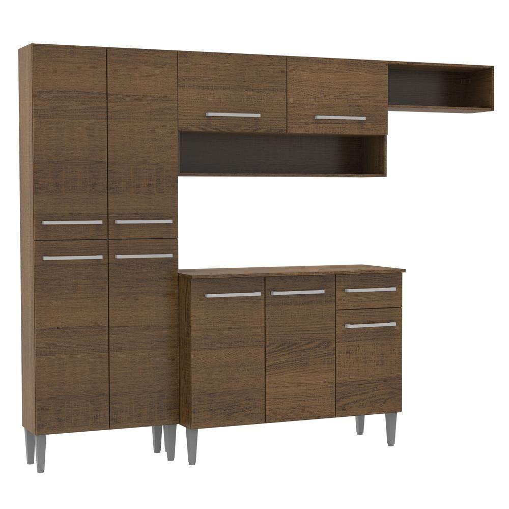 Cozinha Completa Emilly Rustic com Armário e Balcão Madesa - 13