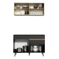 Cozinha Completa Reims com Armário e Balcão Preto Madesa - 3