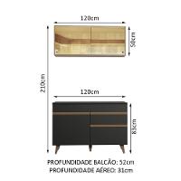 Cozinha Completa Reims com Armário e Balcão Preto Madesa