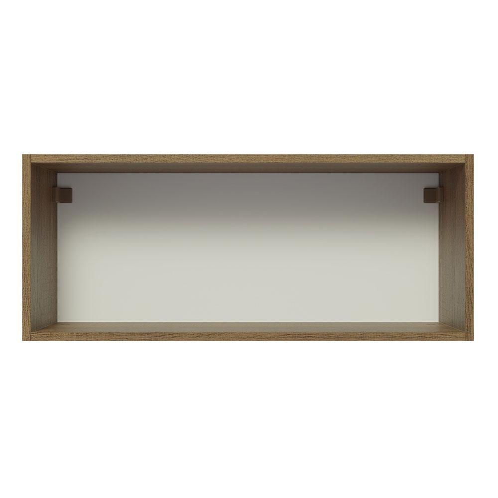 Armário Aéreo Glamy 80cm 1 Porta Rustic/Branco Madesa - 9