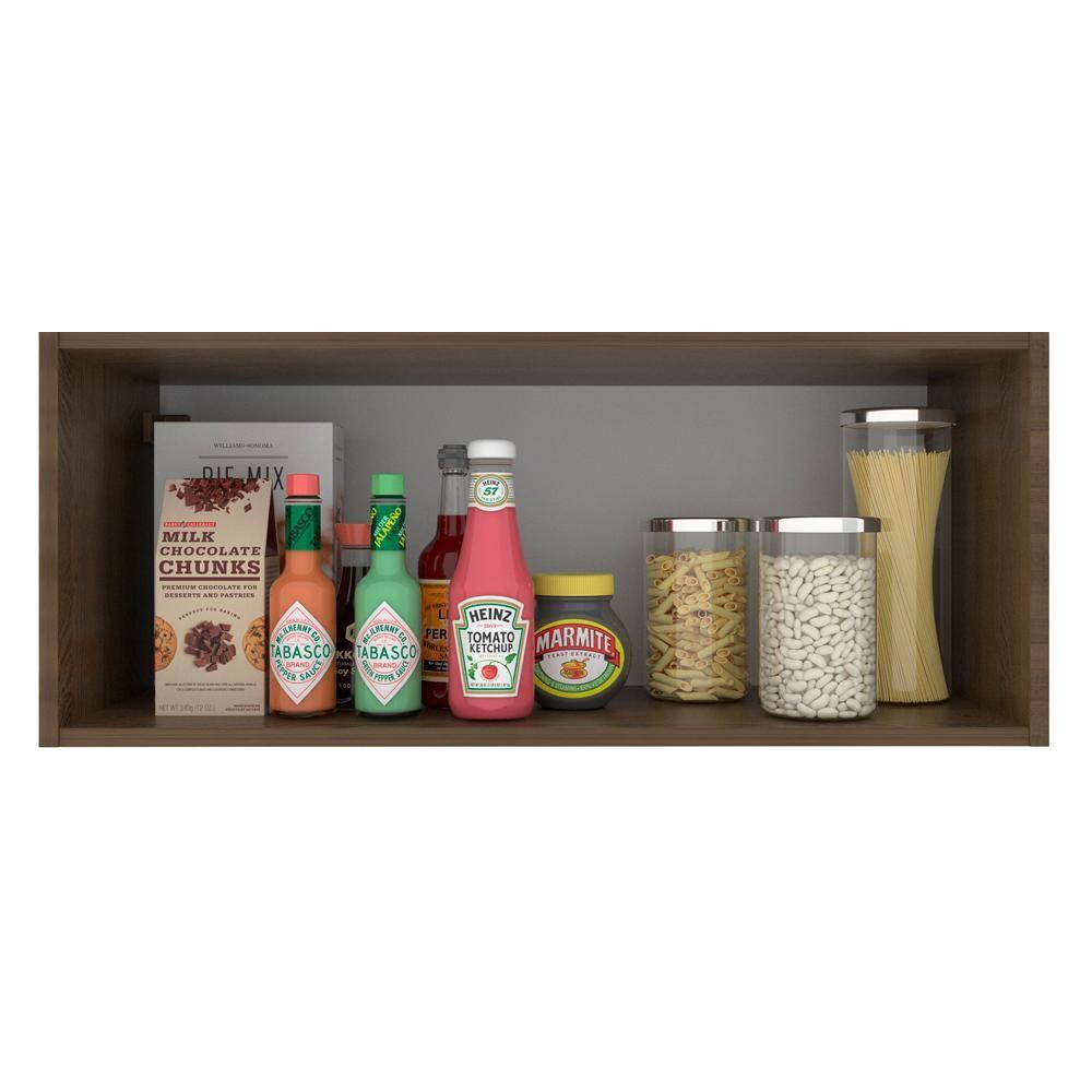 Armário Aéreo Glamy 80cm 1 Porta Rustic/Branco Madesa - 10