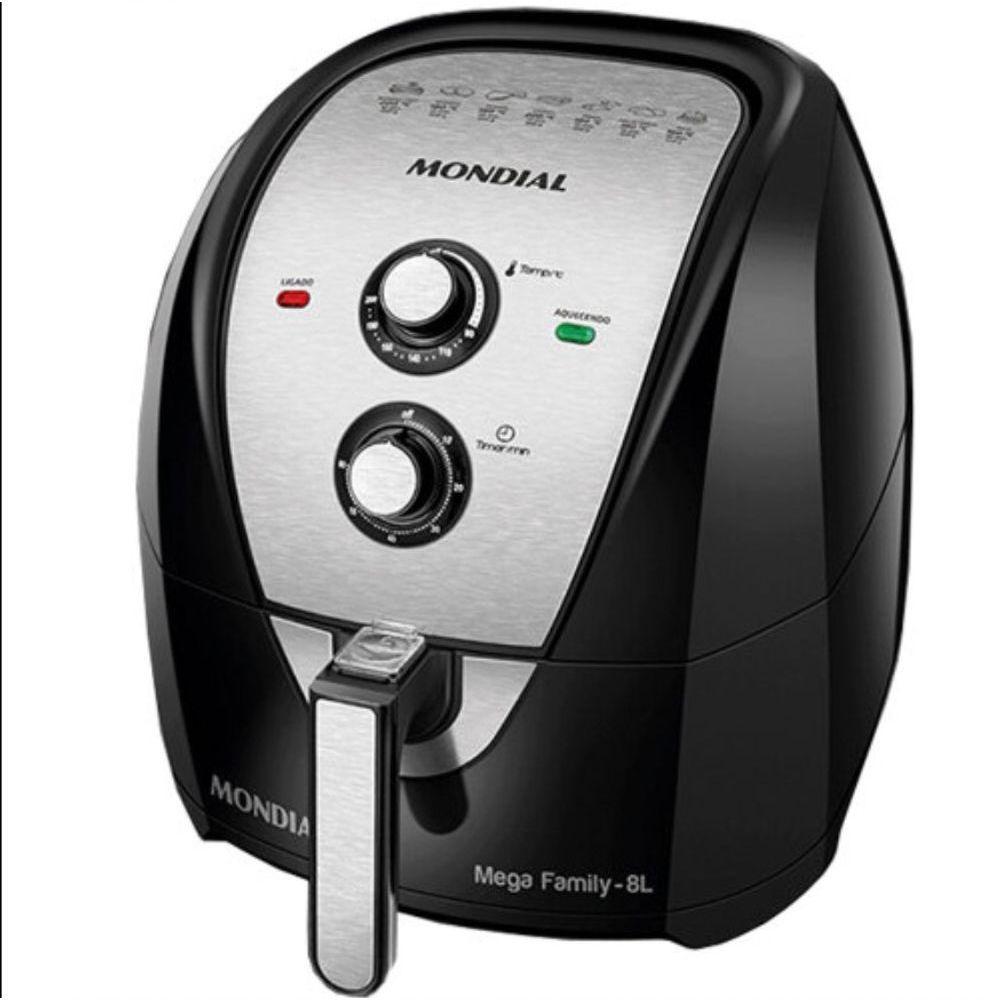 Fritadeira Air Fryer Mondial Family 8l 1900w Preto/inox 110V - 2