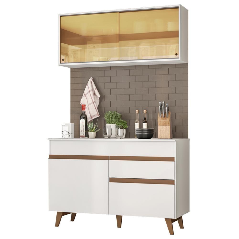Cozinha Compacta Reims com Armário e Balcão Branco Madesa - 4