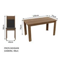 Conjunto Sala De Jantar Madesa Medelin Mesa Tampo De Madeira Com 6 Cadeiras Rustic/preto/sintpreto - 8