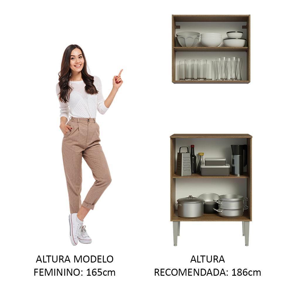 Kit Madesa Emilly 4 Portas com Armário Aéreo e Balcão - 7