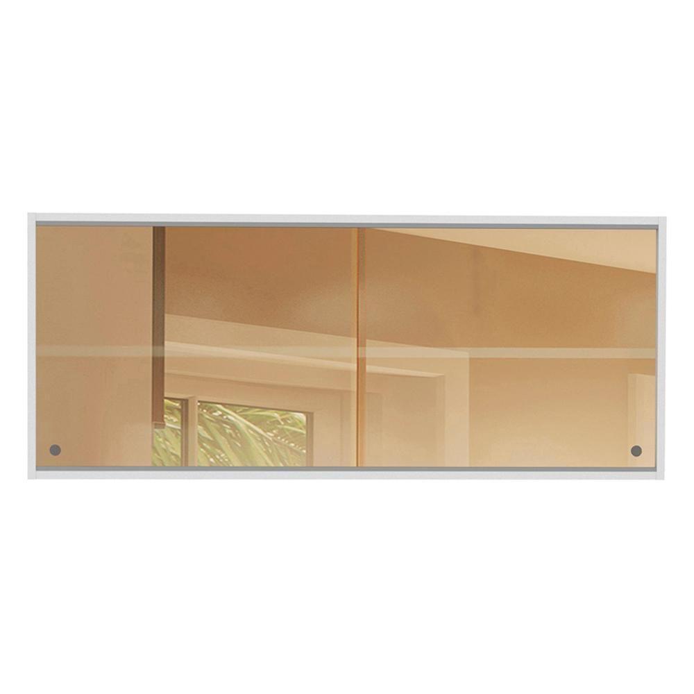 Armário Aéreo Glamy 2 Portas de Correr de Vidro Reflecta Branco Madesa - 3