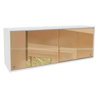 Armário Aéreo Glamy 2 Portas de Correr de Vidro Reflecta Branco Madesa - 1