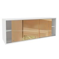 Armário Aéreo Glamy 2 Portas de Correr de Vidro Reflecta Branco Madesa - 2