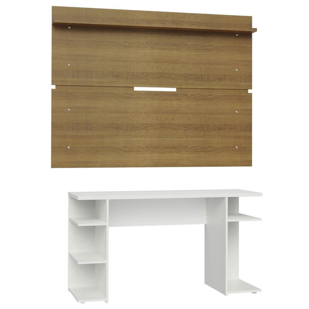 Mesa Para Computador Gamer e Painel Tv - Branco/rustic - 3