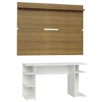 Mesa Para Computador Gamer e Painel Tv - Branco/rustic - 3