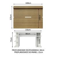 Mesa Para Computador Gamer e Painel Tv - Branco/rustic - 5