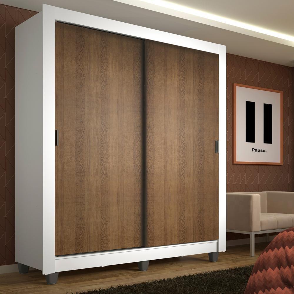 Guarda-Roupa Denver 2 Portas de Correr Rustic/Branco Madesa - 9