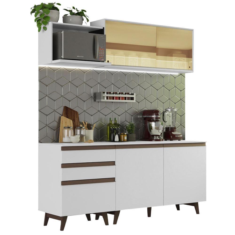 Cozinha Completa Madesa Reims com Armário e Balcão Branco - 1