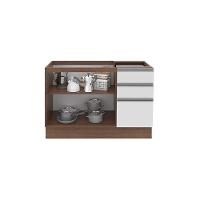 Balcão de Pia Glamy Rustic/Branco 2 Portas 3 Gavetas Madesa - 6