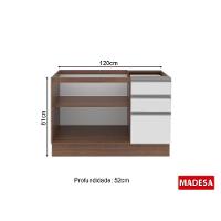 Balcão de Pia Glamy Rustic/Branco 2 Portas 3 Gavetas Madesa - 8