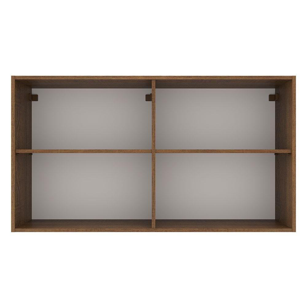 Armário Aéreo Madesa Agata 120cm 2 Portas Rustic Preto - 3