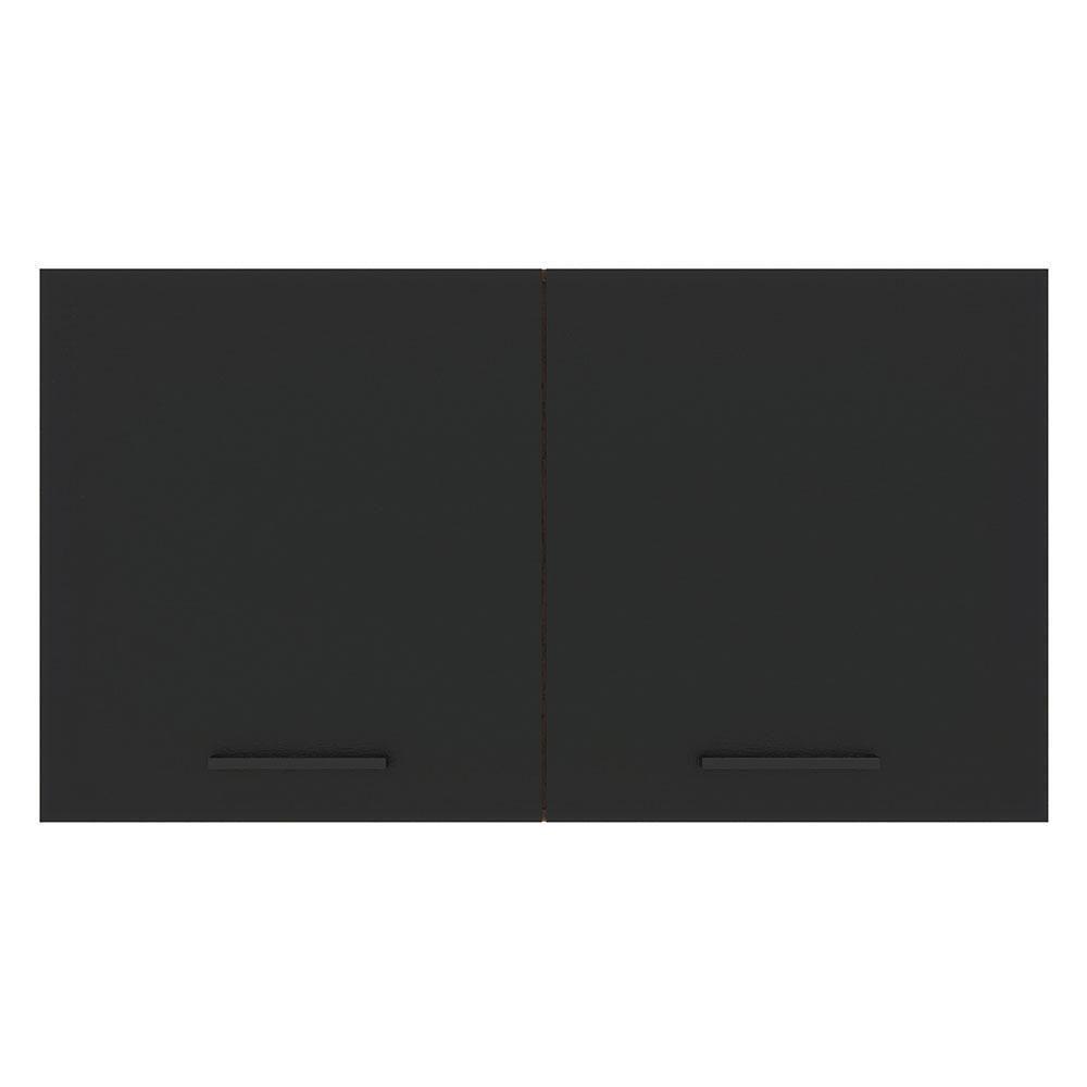 Armário Aéreo Madesa Agata 120cm 2 Portas Rustic Preto - 4