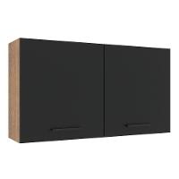 Armário Aéreo Madesa Agata 120cm 2 Portas Rustic Preto - 6