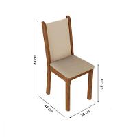 Kit 6 Cadeiras Rustic Crema Pérola Madesa 4291