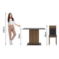 Conjunto Sala De Jantar Madesa Sheila Mesa Tampo De Madeira Com 4 Cadeiras Preto/Rustic - 6