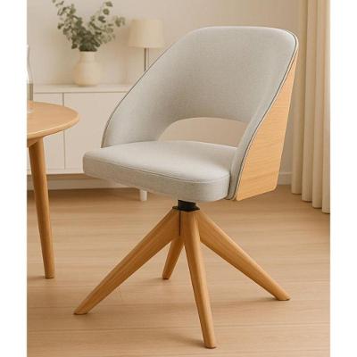 Poltrona Giratória Prada Exclusiva Encosto Vazado Linho Mel Exclusiva Home & Decor