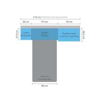 Guarda Roupa Modulado Solteiro 6 Portas 5 Gavetas Com Cabeceira Master Luciane Moveis Avelã Rústico Com ártico Rústico - 5