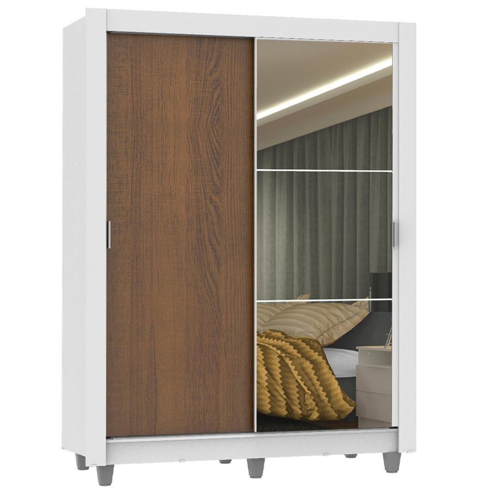 Guarda-Roupa Denver 2 Portas 1 Espelho Rustic/Branco Madesa - 2