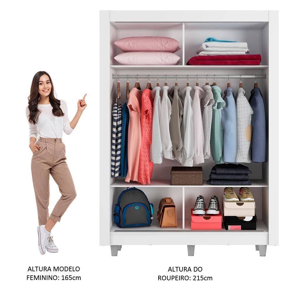 Guarda-Roupa Denver 2 Portas 1 Espelho Rustic/Branco Madesa - 8