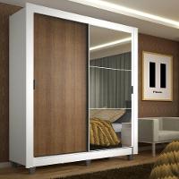 Guarda-Roupa Denver 2 Portas 1 Espelho Rustic/Branco Madesa - 1