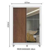 Guarda-Roupa Denver 2 Portas 1 Espelho Rustic/Branco Madesa