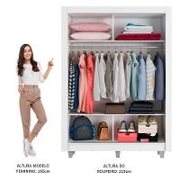 Guarda-Roupa Denver 2 Portas 1 Espelho Rustic/Branco Madesa - 8