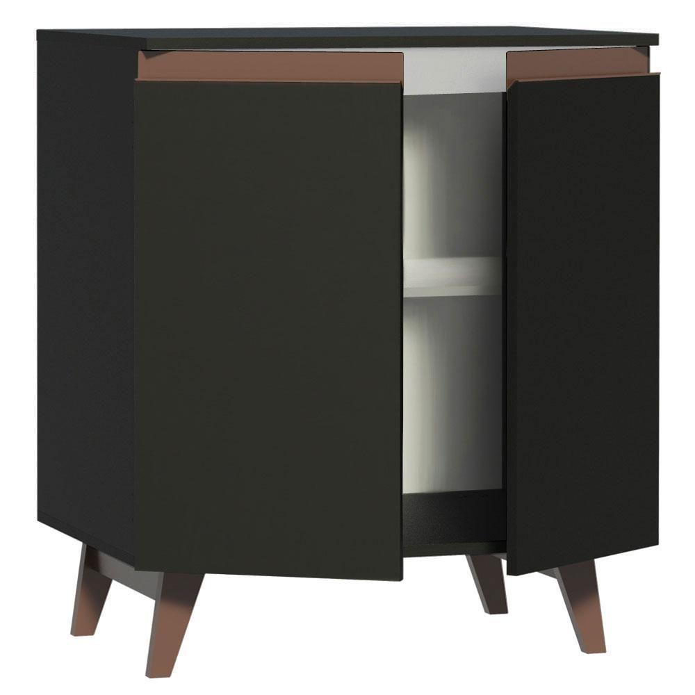 Balcão Cantinho do Café Reims 2 Portas Preto Madesa - 2