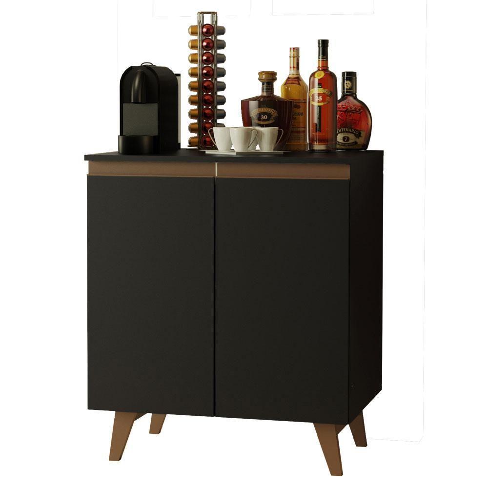 Balcão Cantinho do Café Reims 2 Portas Preto Madesa - 4