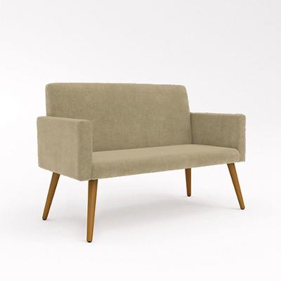 Sofá Namoradeira 2 Lugares - Balaqui Decor Cor:capuccino