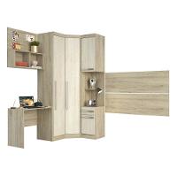 Guarda Roupa 4 Portas C/Cabeceira E Escrivaninha Avelã - 7