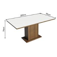 Mesa Madesa Retangular Tampo de Madeira 5275 Rustic branco - 9
