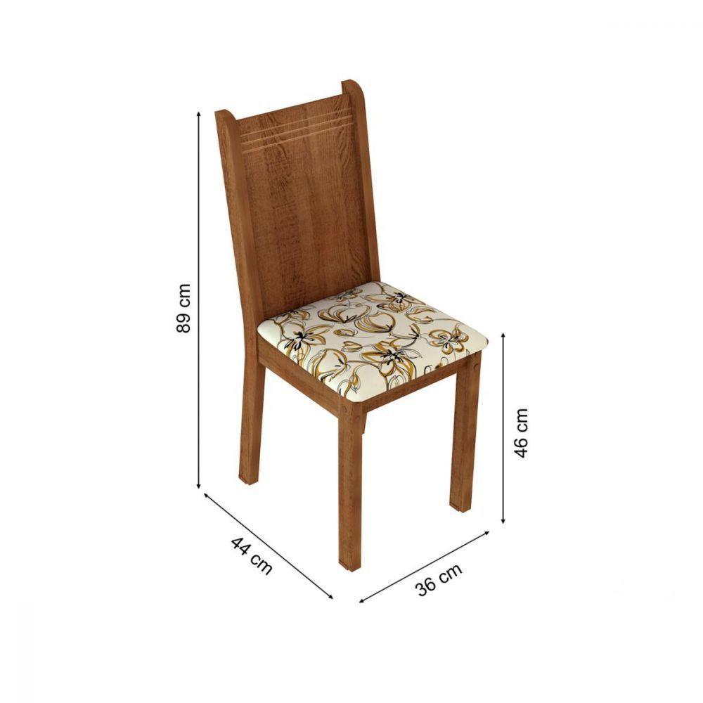 Kit 4 Cadeiras Rustic Lírio Bege Madesa 4290 - 4