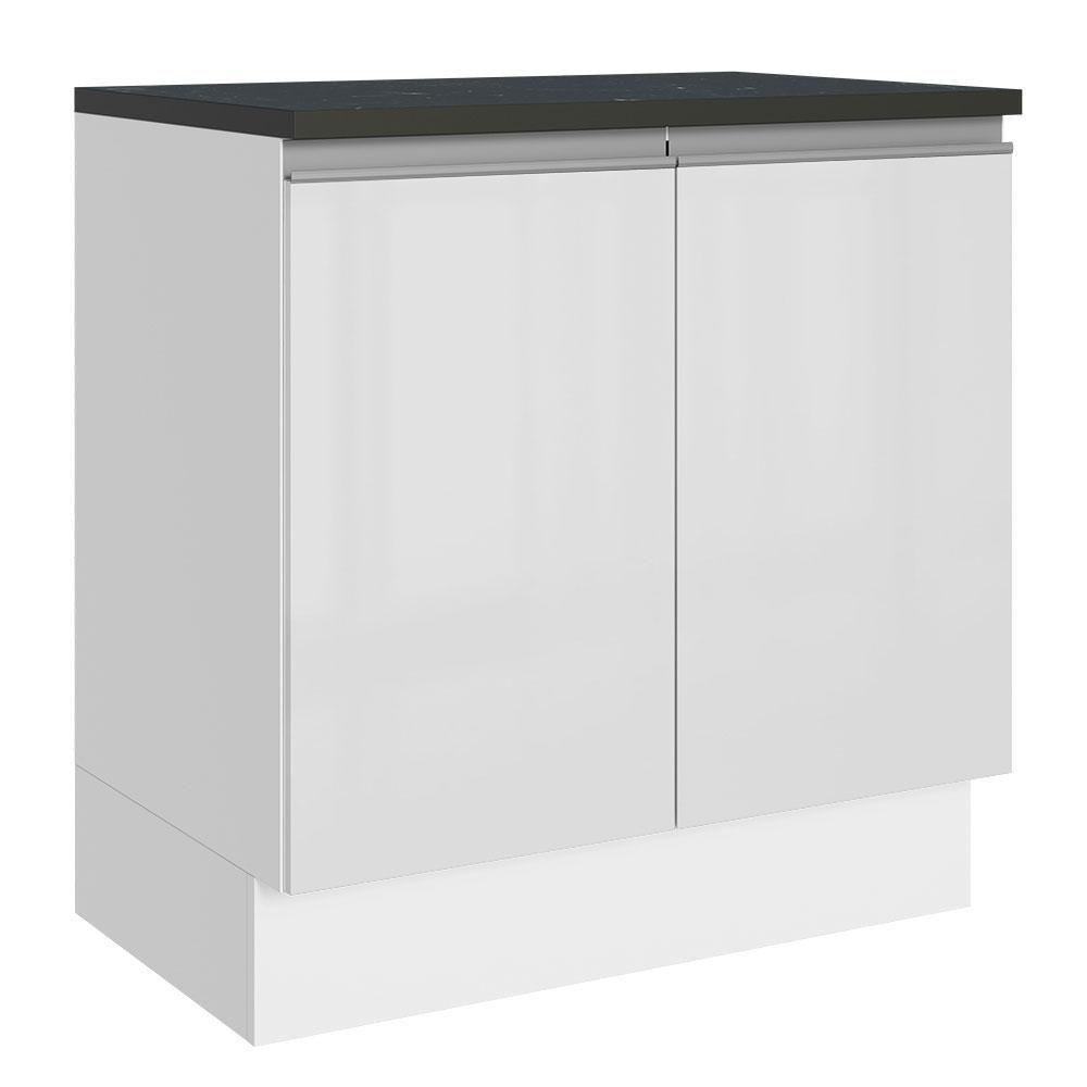 Balcão Acordes Glamy 100% MDF 80cm 2 Portas Branco Madesa - 1